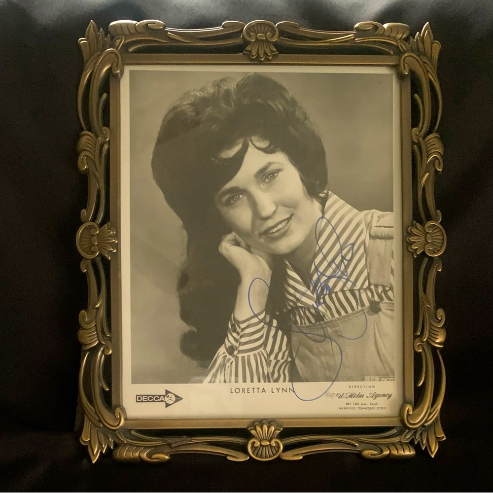 Autographed Loretta Lynn framed picture